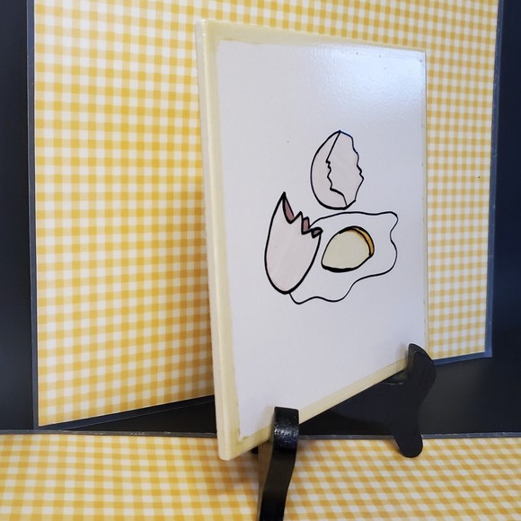 2 Portuguese Tile Trivet Pot Rests Vtg 70s Minimalist Pop Art Cartoon Gr… - Picture 9 of 11